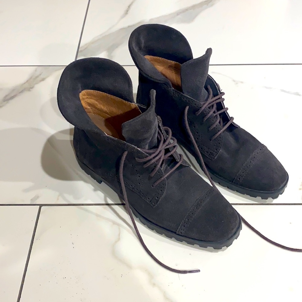 Bettye Muller Shoes, suede booties, 6 1/2 Sz